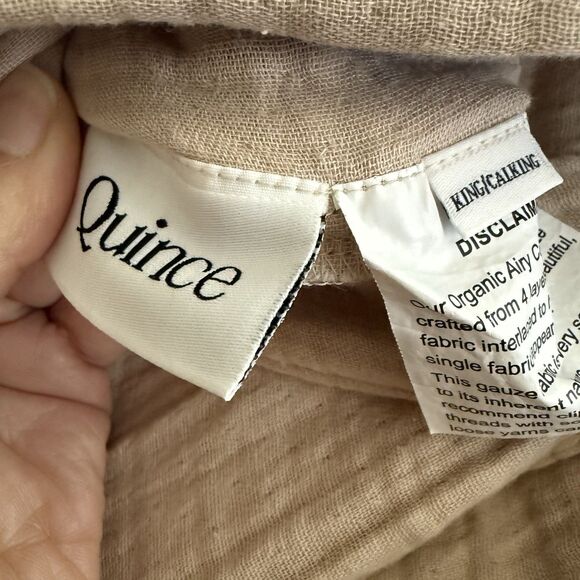 NEW Quince Organic Cotton 4-Layer Airy Gauze Duvet Cover King/Cal King, Dune Tan - Picture 8 of 9